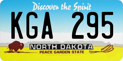 ND license plate KGA295