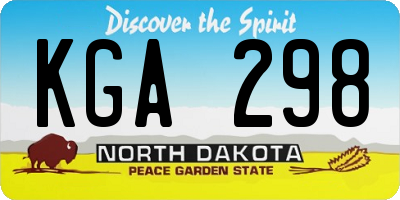 ND license plate KGA298