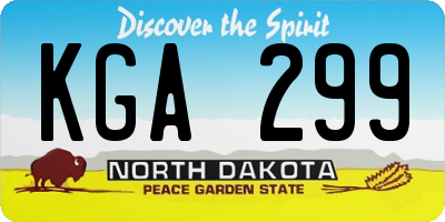 ND license plate KGA299