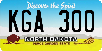 ND license plate KGA300