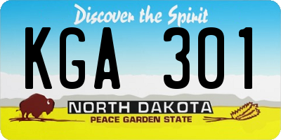 ND license plate KGA301