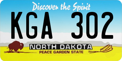 ND license plate KGA302