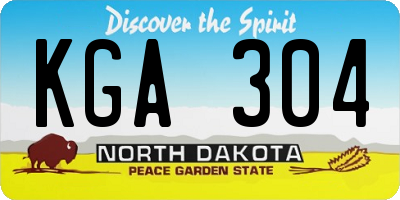 ND license plate KGA304