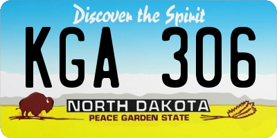 ND license plate KGA306