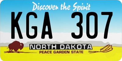 ND license plate KGA307