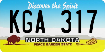 ND license plate KGA317