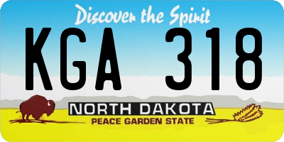 ND license plate KGA318