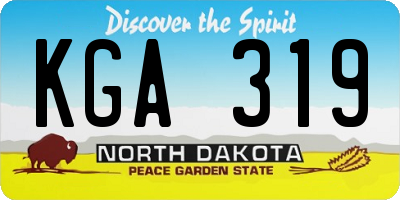 ND license plate KGA319