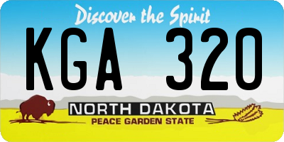 ND license plate KGA320