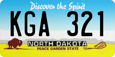 ND license plate KGA321