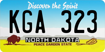 ND license plate KGA323