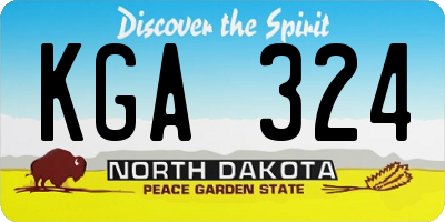 ND license plate KGA324
