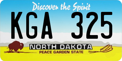 ND license plate KGA325