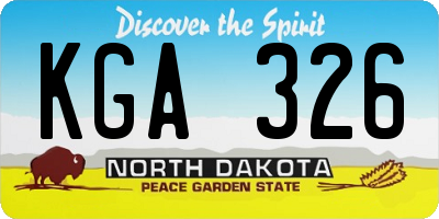 ND license plate KGA326