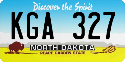ND license plate KGA327