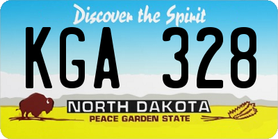 ND license plate KGA328