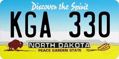 ND license plate KGA330