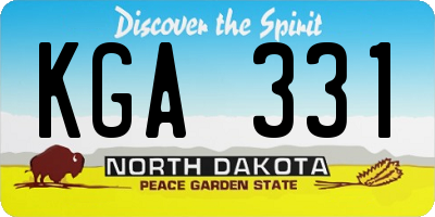 ND license plate KGA331