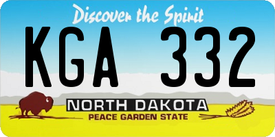 ND license plate KGA332
