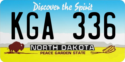 ND license plate KGA336