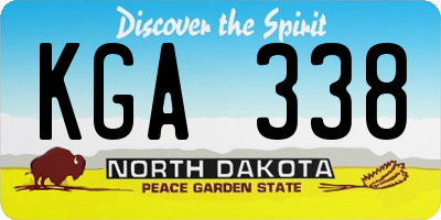 ND license plate KGA338
