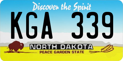 ND license plate KGA339