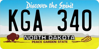 ND license plate KGA340
