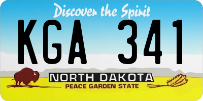ND license plate KGA341