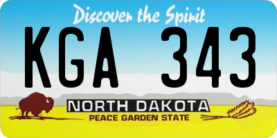 ND license plate KGA343