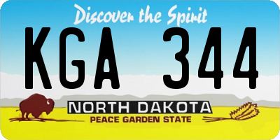 ND license plate KGA344