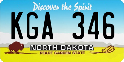 ND license plate KGA346
