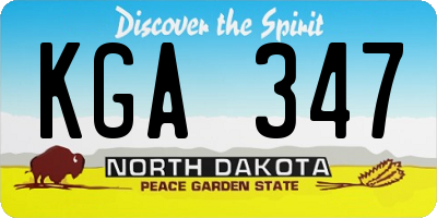 ND license plate KGA347