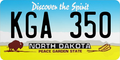 ND license plate KGA350