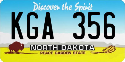 ND license plate KGA356