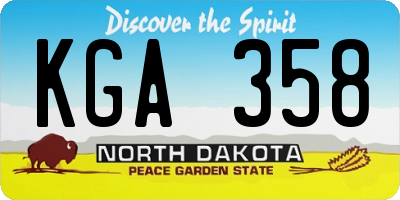 ND license plate KGA358