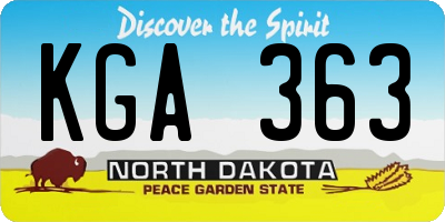 ND license plate KGA363
