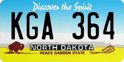 ND license plate KGA364