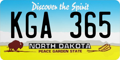 ND license plate KGA365