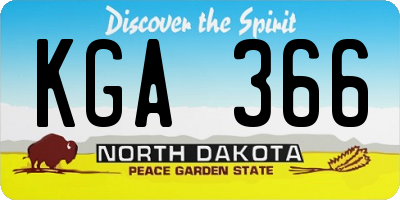 ND license plate KGA366