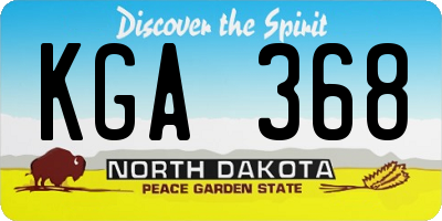 ND license plate KGA368
