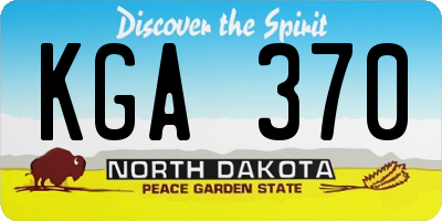 ND license plate KGA370