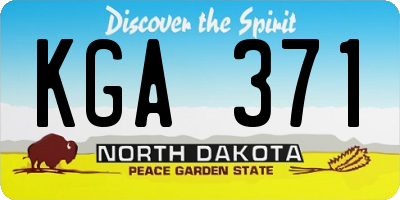 ND license plate KGA371