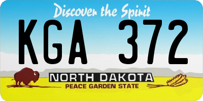 ND license plate KGA372