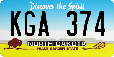 ND license plate KGA374
