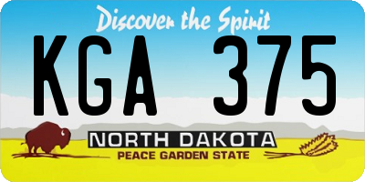 ND license plate KGA375