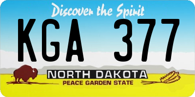 ND license plate KGA377
