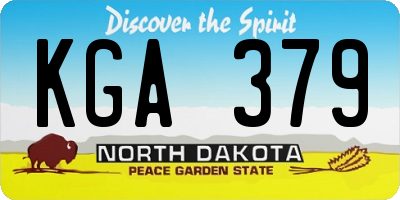 ND license plate KGA379