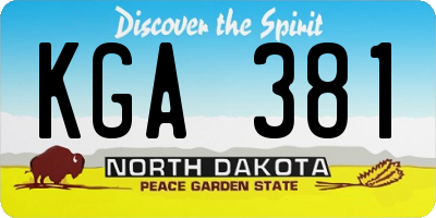 ND license plate KGA381