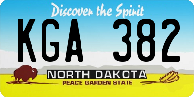 ND license plate KGA382