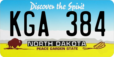 ND license plate KGA384